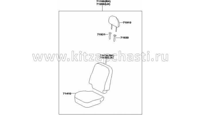Сиденье переднее левое FAW V5 71200-TKA70-VQ